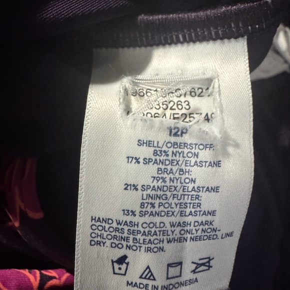 Lands end Floral Halter Tankini Swim Top - Pink and Purple - Picture 7 of 8